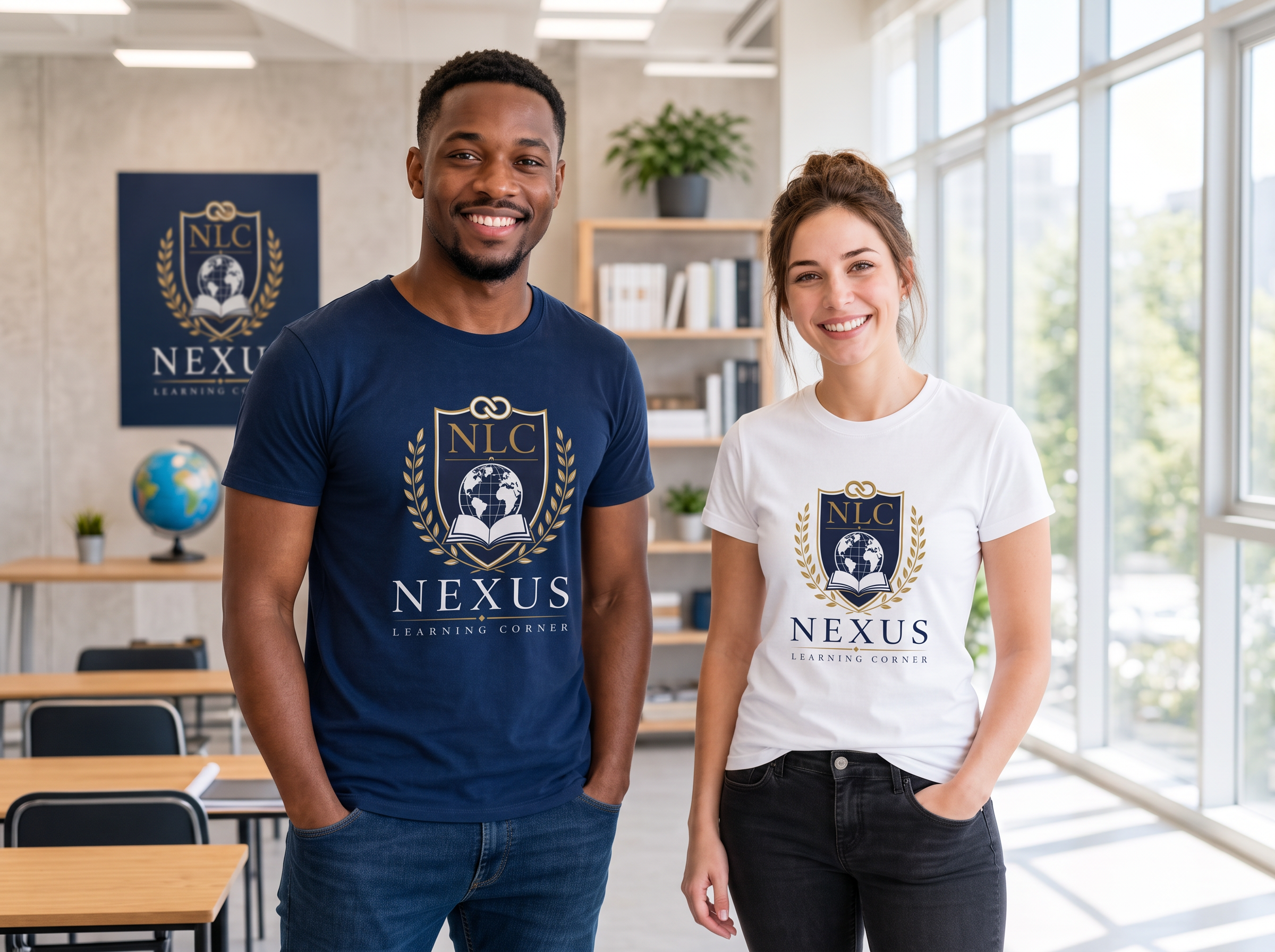 Nexus Learning Corner branded apparel representing our global community