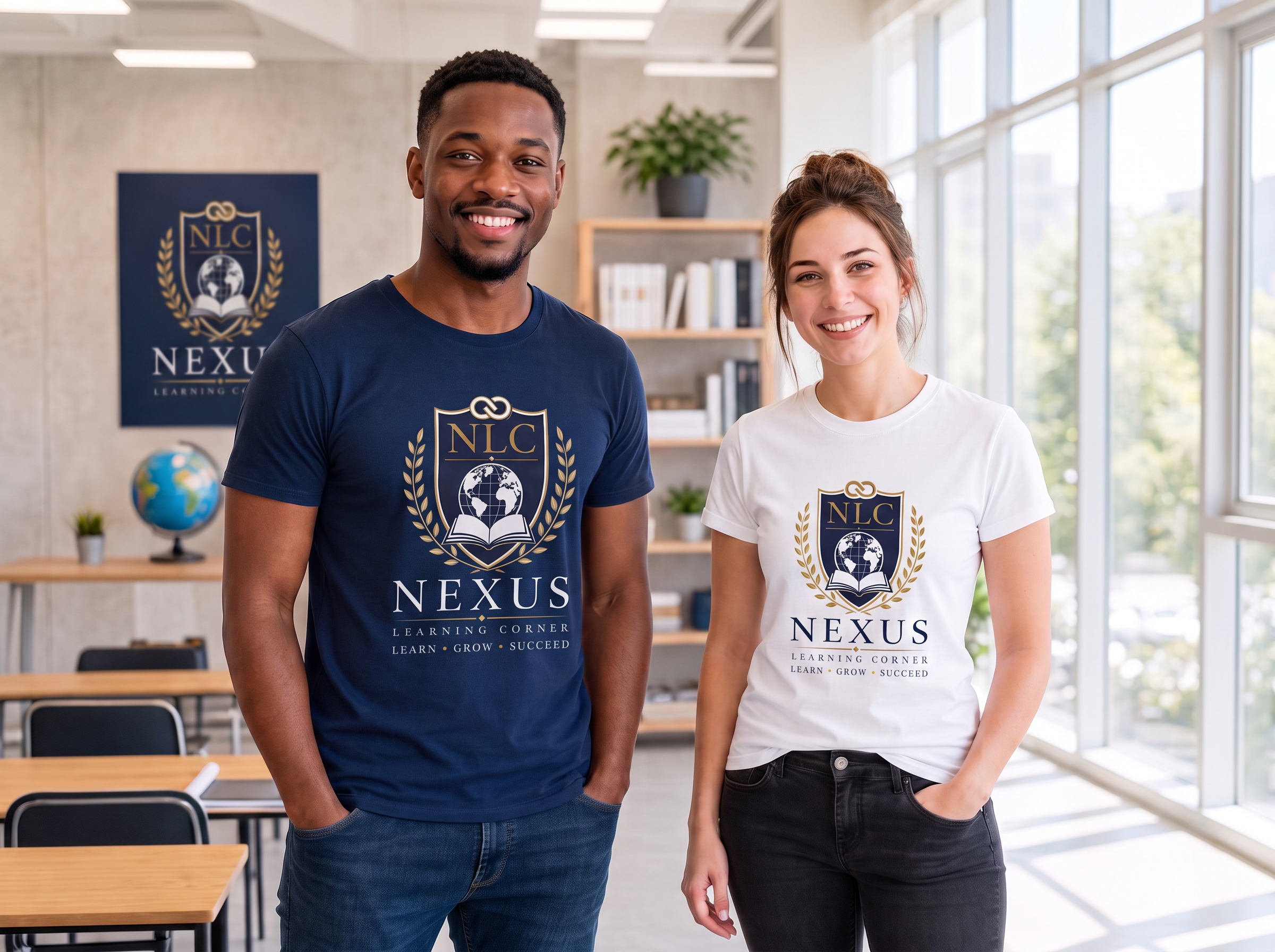 Nexus Learning Corner branded apparel representing our global community